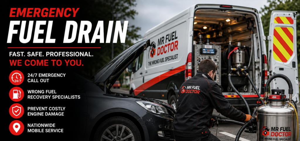Emergency Fuel Drain – Fast and Reliable Wrong Fuel Recovery Across the UK