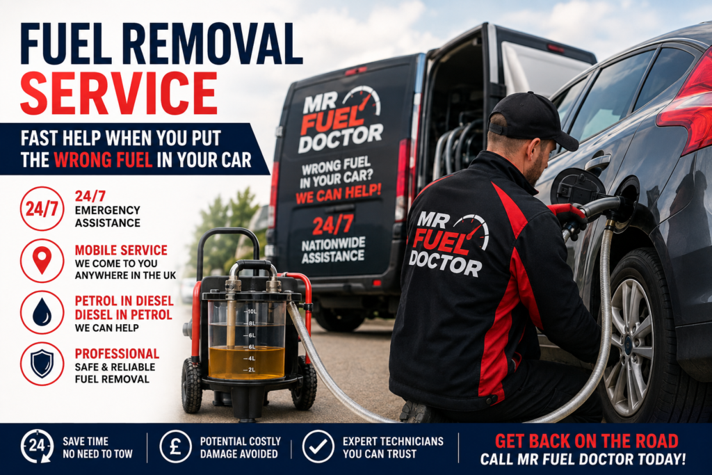 Fuel Removal Service: Fast Help When You Put the Wrong Fuel in Your Car